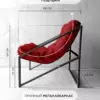 Кресло в стиле лофт Лофтовик Слэш + красный велюр — фото 2