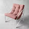 Кресло для отдыха Лофтовик Слэш + велюр розовый, белый металл