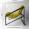 Кресло в стиле лофт Лофтовик Слэш ++ желтый велюр — фото 2