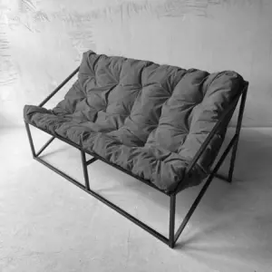 Диван для отдыха Лофтовик Слэш + велюр серый