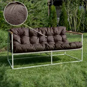 Диван уличный Лофтовик ++ оксфорд коричневый, белый металл