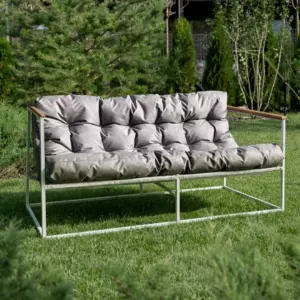 Диван уличный Лофтовик ++ оксфорд серый, белый металл