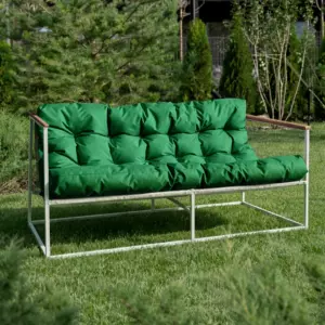 Диван уличный Лофтовик ++ оксфорд зеленый, белый металл