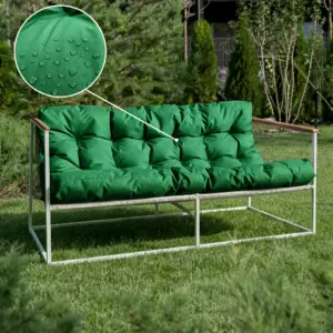 Диван уличный Лофтовик ++ оксфорд зеленый, белый металл