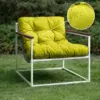 Садовое кресло Лофтовик Комфи ++ оксфорд желтый, белый металл