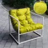 Уличное кресло Лофтовик + оксфорд желтый, белый металл