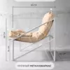 Кресло для отдыха Лофтовик Слэш + велюр бежевый, белый металл — фото 2