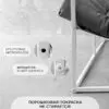 Диван в стиле лофт Комфи ++ с мягкими подлокотниками, экокожа серый, белый металл — фото 6