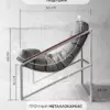 Кресло для отдыха Лофтовик Слэш ++ рогожка серый, белый металл — фото 2